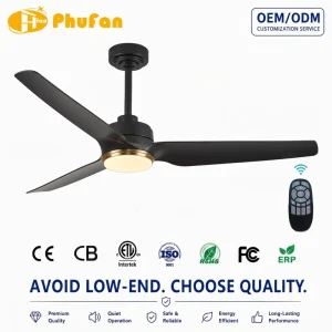 Modern 56 Inch Ceiling Fan 3 Blades Smart Remote Control DC Motor Electric LED Ceiling Fan Light Bedroom 6 Speed