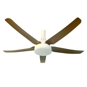 Modern 56 inch LED Electric Ceiling Fan DC Motor Remote Control 5 Blades Plastic 43W Lighted Energy Saving Quiet Household Hotel
