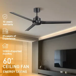 Modern 60inch LED Ceiling Fan Lamp with Remote Control ABS for Outdoor or Home Electric Ceiling Fan with Light