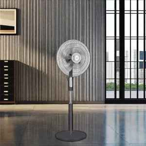 Modern AC Electric Pedestal Tower Fan 4 Speed Mechanical Control Adjustable Height Oscillating Energy Efficient Class Quiet Fan