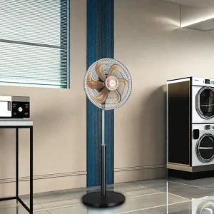 Modern AC Electric Pedestal Tower Fan 4 Speed Mechanical Control Oscillating Adjustable Height Class Energy Efficient for Home