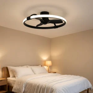 Modern AC100 240W Design Residential Remote Control Ceiling Fan with LED Lights Lamp for Home Bedroom