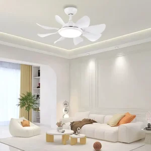 Modern Bedroom White 8 Blades LED Ceiling Fan 36″ Ceiling Light with Fan for House