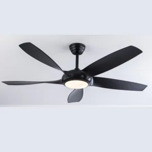 Modern Black 56 Inch Ceiling Fan With Light Silent Motor Restaurant Decorative Ceiling Fan