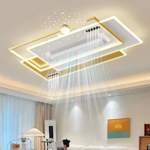 Modern Bladeless Smart LED Ceiling Fan with Lighting DC Motor and Remote app voice Control for Homes Offices and Hotels