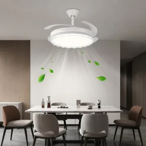 Modern Ceiling Fan Light 42 Inch Large Size 96W Super Bright LED Remote Control for Living Room Bedroom Indoor Home Decor