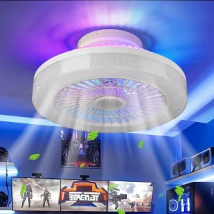 Modern Ceiling Fan Light Design 18 Inch RGBW APP Remote Control LED Ceiling Fans with Lights