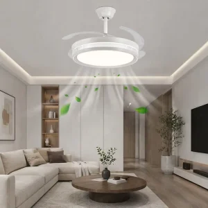 Modern Ceiling Fan With Light 42 Inch 96W LED 6 Speed