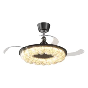 Modern Ceiling Fan with Integrated LED Light Kit for Living Room Bedroom Energy Efficient Quiet Operation