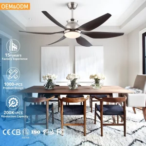 Modern Ceiling Fan with LED Light DC Motor High Airflow Remote for Living Room Bedroom