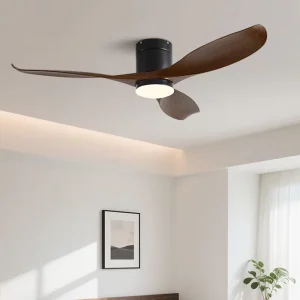 Modern Ceiling Fan with Light 3 ABS Blades White Body DC Motor Remote Control Quiet Operation for Living Room Bedroom