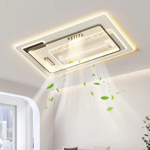 Modern Ceiling Fan with Lights LED Fan Light Remote Lamp for Living Room Home Hotel Decor Bladeless Silent