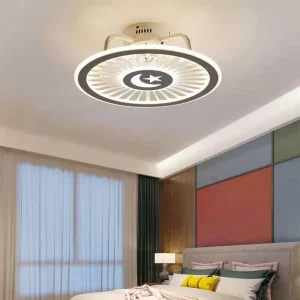 Modern Ceiling Lamps Smart Fan LED Light and Fans for Bedroom House Home Decoration Remote Control Low Profile Stepless Dimming