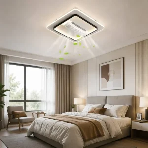 Modern Contemporary LED Ceiling Fan Iron Remote Control 6 Speed Dimmable Quiet Living Room Bedroom 220V Light High CRI 80