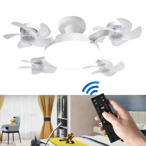 Modern Creative Low Floor Motor 50 60W Ceiling Lamp with Remote Control Simple Quiet Ceiling Fan with LED Lights Home Decor