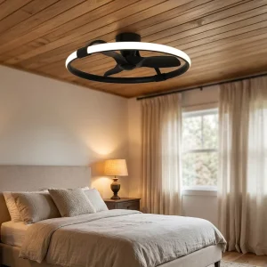Modern Custom DC35W Decorative Air Cooling Remote Control Ceiling Fan With Light for Living Room Bedroom