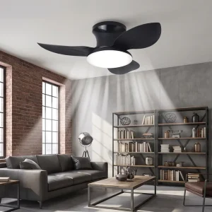 Modern DC Inverter Ceiling Fan with Light 6 Speed Smart APP Control Dimmable LED Flush Mount Downrod Ceiling Fan for Home