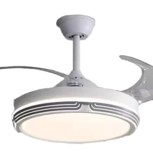Modern DC Motor Iron 42inch 6-Speed 3 Blades Speaker and Alexa Voice Control LED White Ceiling Fan with Light