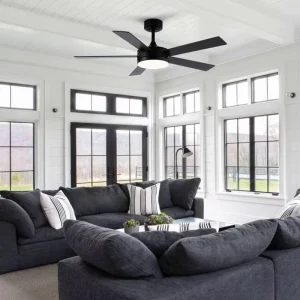 Modern DC Motor Metal Ceiling Fans with 48″ 3CCT LED Lights 6 Speed Remote & App Control Smart Dimmable