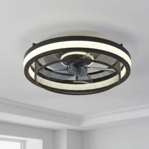 Modern DC Motor Plastic Silent Indoor Bedroom Smart LED Ceiling Fan with Remote Control 7 Blades 10 Year Warranty