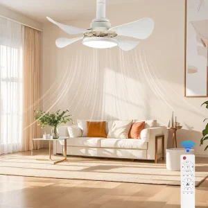 Modern Decor 3 Wind Speeds Quiet Energy Saving Kitchen Office Bathroom Dimmable 48W Living Room LED Ceiling Fans with Lights