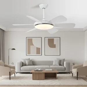 Modern Decorative Low Noise DC Motor 52 Inch Dimmable LED Ceiling Fan with Light and Remote