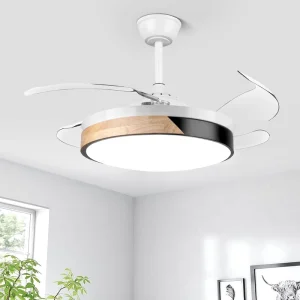 Modern Design 36/42 Inch Super Silent LED Ceiling Fan Light Kit Remote Control 25/40W Home Restaurant Coffee Shop Gray Color