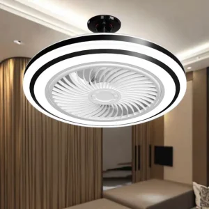 Modern Design Bedroom Living Room Decorate Ceiling Fan Light Black White Remote Control 80W LED Ceiling Fan Light
