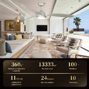 Modern Design Brush Nickel Electric Plastic Universal Silent Ceiling Fan 60 Inch Decorative Remote Control for Hotel Use