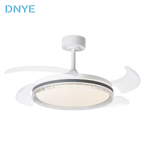 Modern Design LED Ceiling Fan Remote Control 4 Leaf Invisible Blade Simple Dimmable DC Home Office Fan Light
