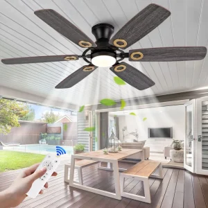 Modern Designer Ceiling Fans with LED Light and Remote Control Low Profile Ceiling Fan 72 Inch Industrial Large Ceiling Fan