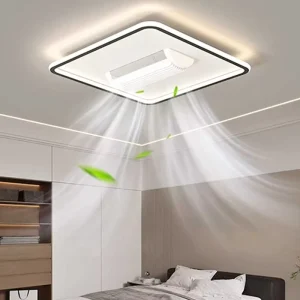 Modern Designer Luxury Decorate Room or Hotel Ceiling Fan Light Recessed Smart LED Ceiling Fan Lamp With Remote Control