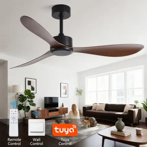 Modern Electric DC Ceiling Fan with Remote Control ABS Plastic Three-Blade for Home and Hotel Living Room Use