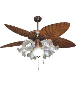 Modern Electric Metal 52 Inch Ceiling Fan with Light Industrial Design for Bedroom Living Room & Hotel Use