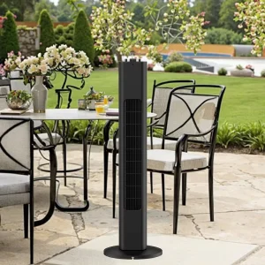 Modern Electric Plastic Outdoor Tower Pedestal Fan Bladeless Oscillating Design Air Cooling Mechanism for Hotels Households US