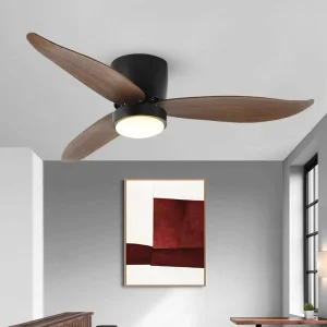 Modern Home Intelligent Remote Control LED Ceiling Fan Lamp Metal Body with AC Motor for Home Office Use
