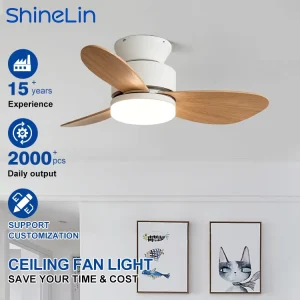 Modern Indoor Bedroom 54 Inch DC Motor Remote Control Dimming Low Noise LED Ceiling Fan with Light