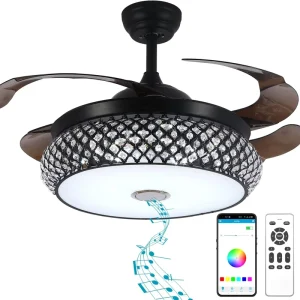 Modern Indoor Decorative Ceiling Fan with Led Lights 42” 56 Inch 36W 50W Fan Lamp Remote Control for Home Living Room