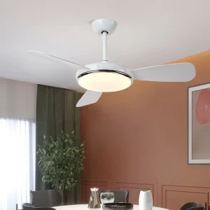 Modern Indoor Living Room Bedroom Decoration 52 Inch Remote Control Dimmable Mute LED Ceiling Fan Light