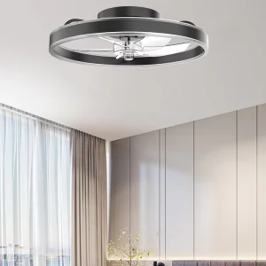 Modern Indoor Quiet 6-Speed DC/AC Motor LED Ceiling Fan with Light Remote Control & Dimmable for Home Living Room or Bedroom