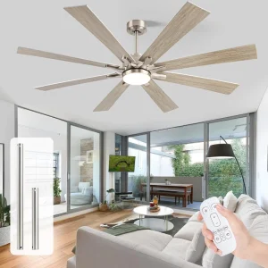 Modern LED Ceiling Fan Dual Finish 8 Plywood Blades Moisture proof Industrial Large Ceiling Fan for Tropical Area