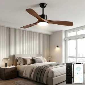 Modern LED Ceiling Fan Light DC Inverter 6 Speed Remote APP Control Forward Reverse Pure Copper Motor for Bedroom Study