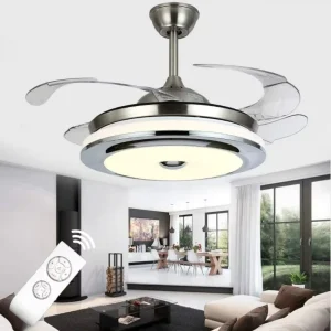Modern LED Ceiling Fan Light for Dimmable Remote Control 6 Speed Reversible Silent Motor Iron Lamp Body DC Motor 4 Blades