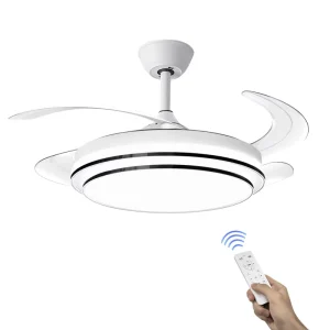 Modern LED Ceiling Fan Light for Home Office Dimmable High CRI 90 Long Life 30000 Hours Mute Operation OEM Remote Wall Control