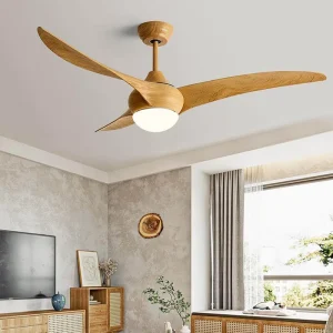 Modern LED Ceiling Fan Light with Remote Control 6 Speed 3 Color Dimmable Silent Motor for Living Room Bedroom