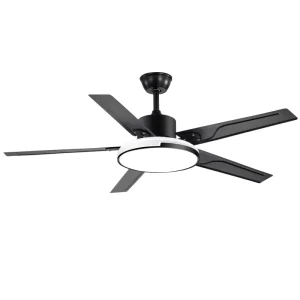 Modern LED Ceiling Fan Light with Remote Control Durable Metal Construction Quiet Operation Dimmable 5 Blades 42-Inch 3000-6000K