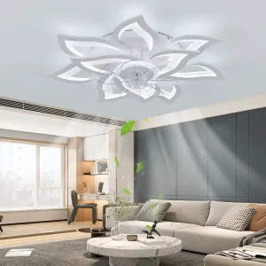 Modern LED Ceiling Fan with Light 92W Smart Remote Control ABS Material Dimmable for Living Room Bedroom