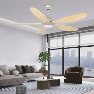 Modern LED Ceiling Fan with Light Energy Saving Wood and Acrylic Remote Control for Living Room