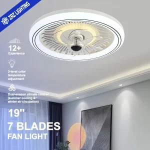 Modern LED Ceiling Fans with Light DC AC Motor Remote Control Acrylic Body for Home Office Living Room