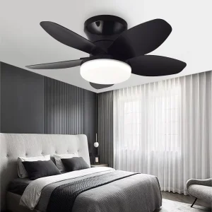 Modern LED Electric Ceiling Fans DC Motor 3 Blades Remote Control 6-Speed Dimmable Quiet Operation Project Installation Lighting
